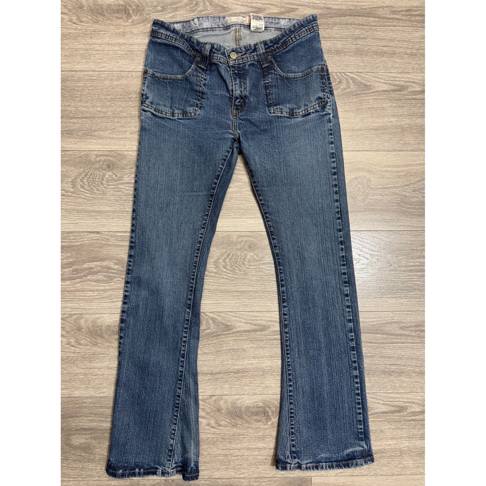 Vintage Y2K Levis 542 Low Flare Jeans Womens 10 M Blue Front Patch Pocket 31x30"